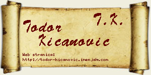 Todor Kićanović vizit kartica